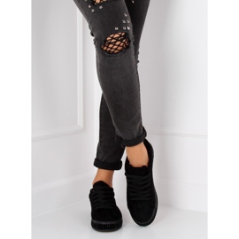 Black BS098 Schwarze Sneakers mit Steinen 2