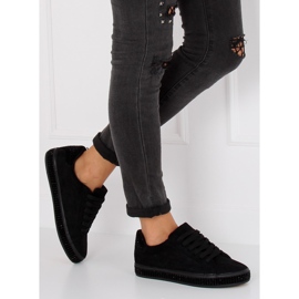 Black BS098 Schwarze Sneakers mit Steinen 1