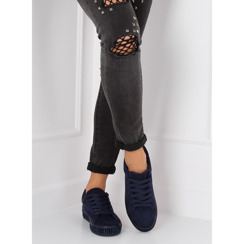 Sneakers mit Steinen BS098 Blau navy blau 2