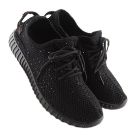 BY-049 Schwarze schwarze Sportschuhe 1