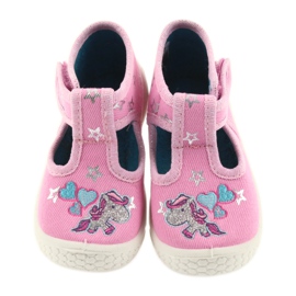 Befado Kinderschuhe 531P009 Hausschuhe grau rosa 4