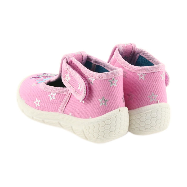 Befado Kinderschuhe 531P009 Hausschuhe grau rosa 3