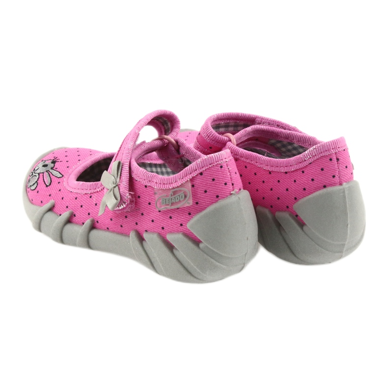 Befado Kinderschuhe Ballerinas Hausschuhe 109P169 schwarz grau rosa 4
