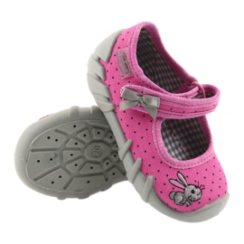 Befado Kinderschuhe Ballerinas Hausschuhe 109P169 schwarz grau rosa 3