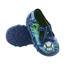 Befado Kinderschuhe 110P339 Hausschuhe blau grün marineblau 3