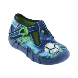 Befado Kinderschuhe 110P339 Hausschuhe blau grün marineblau 1