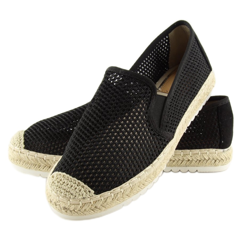 Schwarze Damen Espadrilles 6602 Schwarz 1