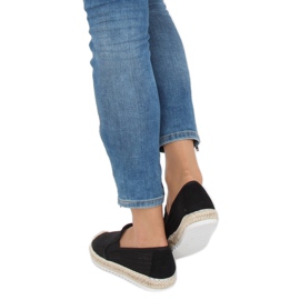 Schwarze Damen Espadrilles 6602 Schwarz 2