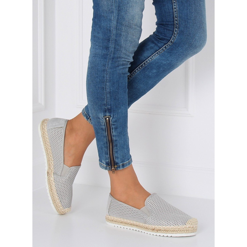 Graue Espadrilles für Damen 6602 Grau 1