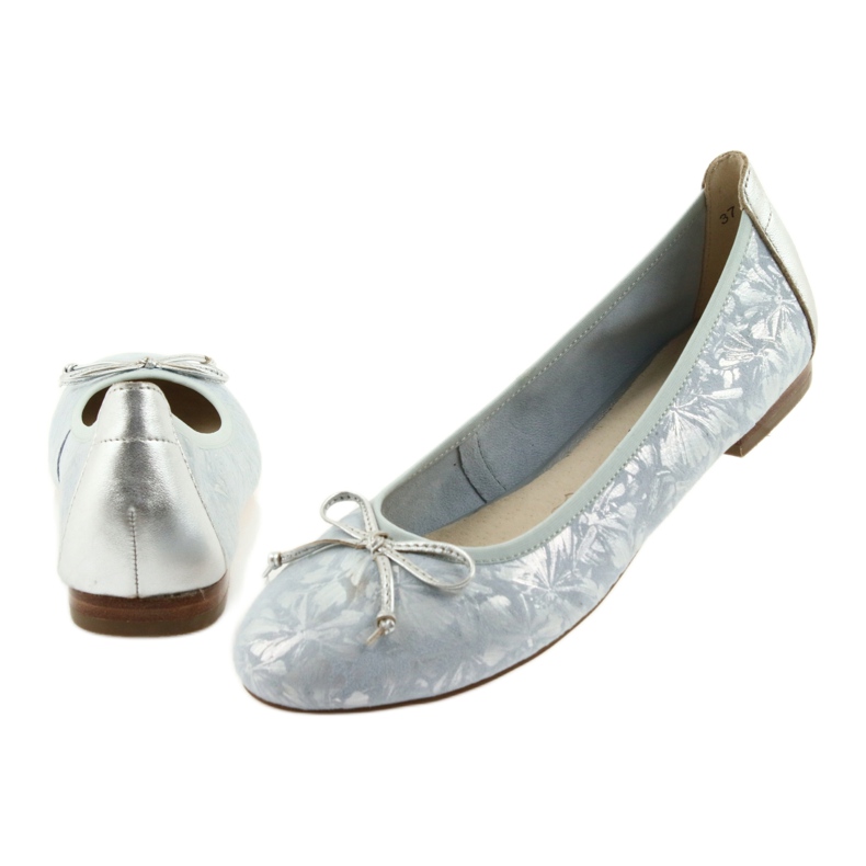 Caprice Frauen Ballerinas 22102 Blau mit einem Bogen 5