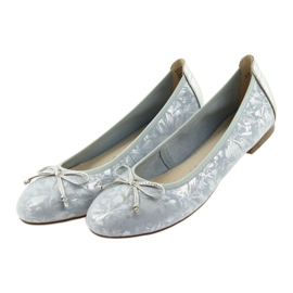 Caprice Frauen Ballerinas 22102 Blau mit einem Bogen 4