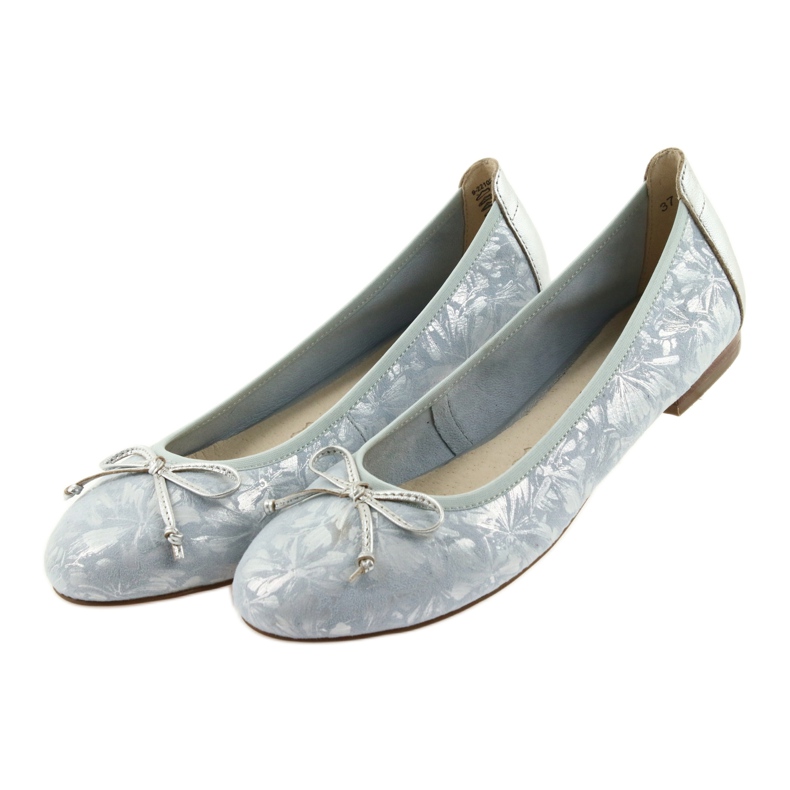 Caprice Frauen Ballerinas 22102 Blau mit einem Bogen 4
