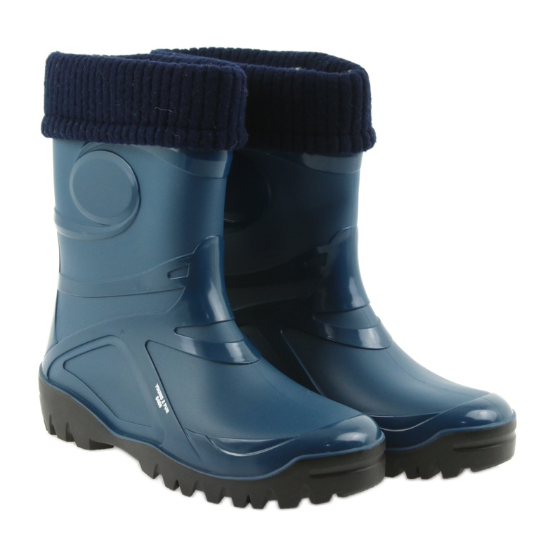 Demar Regenstiefel Damenschuhe warme Socke navy blau 4
