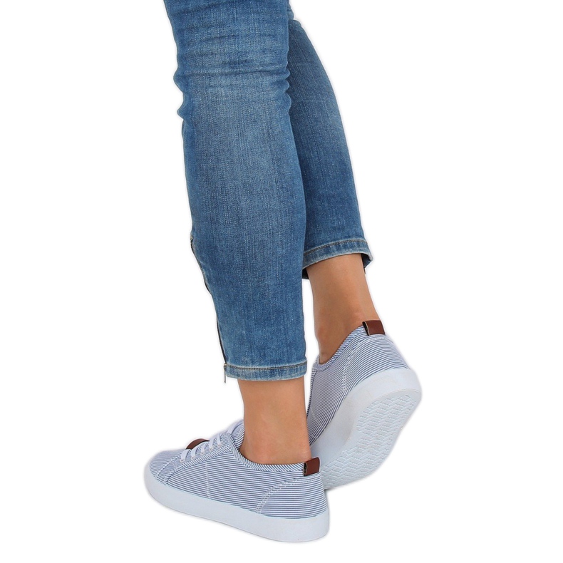 Blaue JX70P Navy gestreifte Sneakers 2