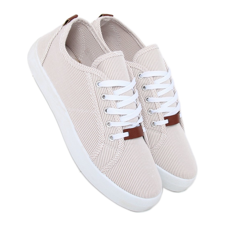 Beige gestreifte Sneaker JX70P Beige 1
