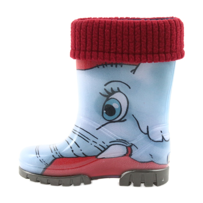 Demar Kinderstiefel, Gummistiefel mit Socke blau grau rot 2