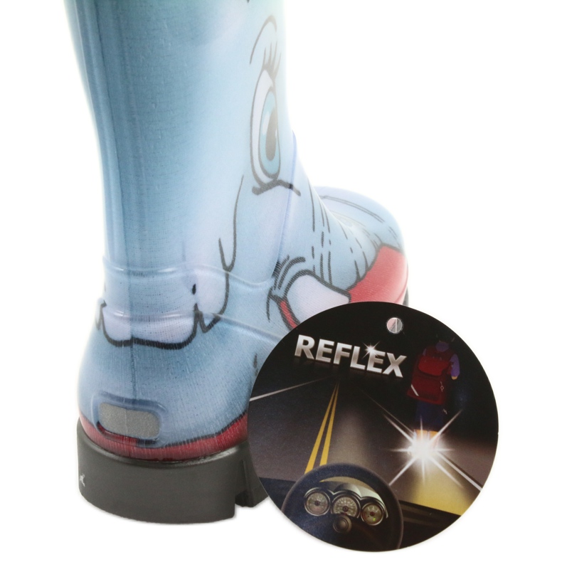 Demar Kinderstiefel, Gummistiefel mit Socke blau grau rot 5