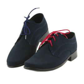Miko Kinderhalbschuhe, Erstkommunionschuhe aus Wildleder navy blau 4