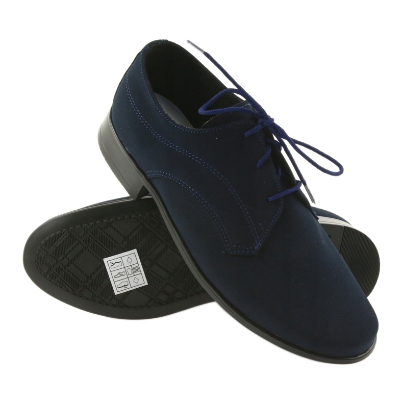 Miko Kinderhalbschuhe, Erstkommunionschuhe aus Wildleder marineblau 3