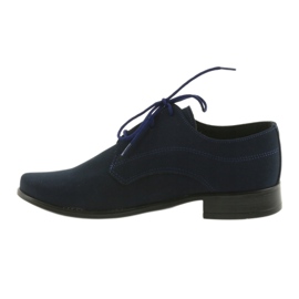 Miko Kinderhalbschuhe, Erstkommunionschuhe aus Wildleder marineblau 2
