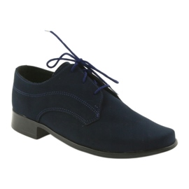 Miko Kinderhalbschuhe, Erstkommunionschuhe aus Wildleder navy blau 1
