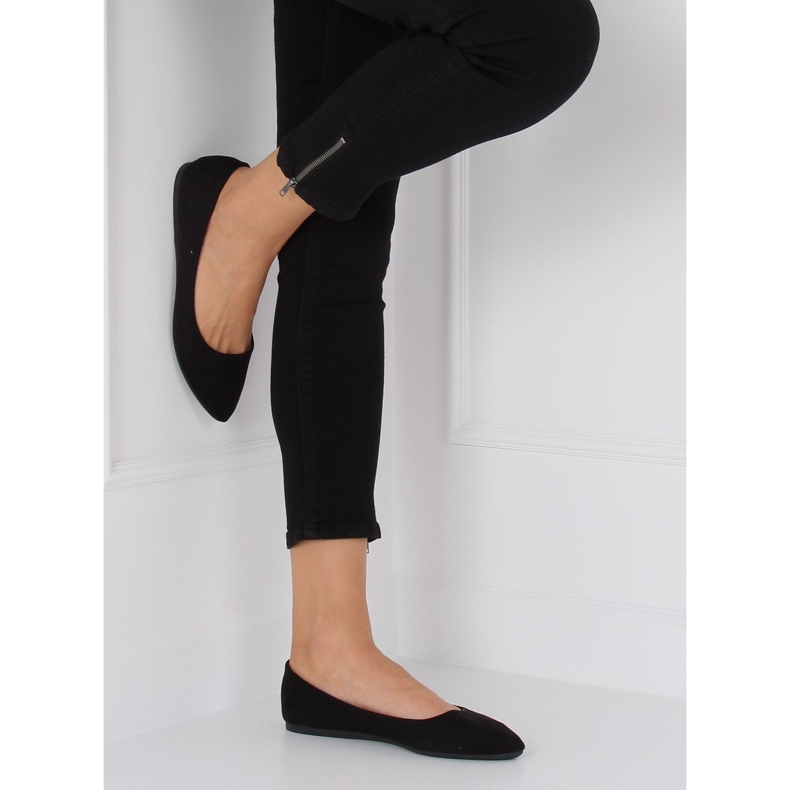 Ballerinas mandelschwarze Zehen WD39P Schwarz 1