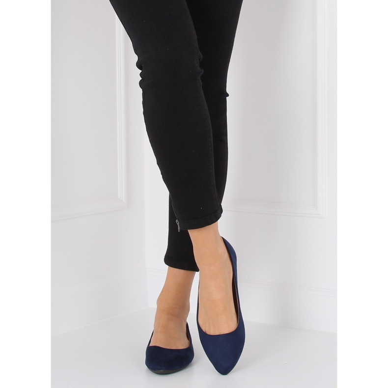 Ballerinas Mandel marineblaue Zehen WD39P Navy navy blau 2