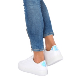 Weiße LA38P Weiße Sneakers auf hoher Sohle blau 1