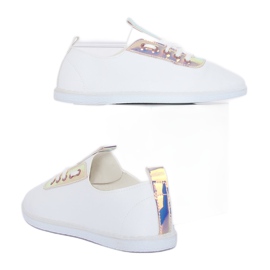 Weiße und rosa Sneakers mit Hologramm JX71P Champagner 2