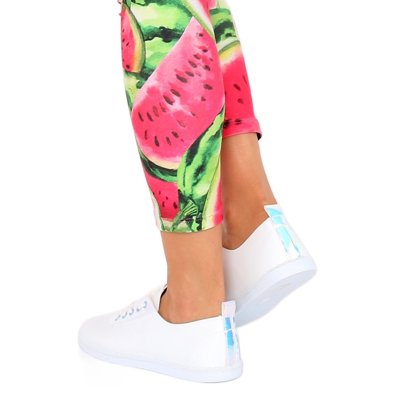 Weiße JX71P Silberne Sneaker mit Hologramm 1