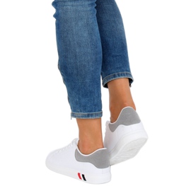 Weiße und graue Damensneaker BL147P Grau 1