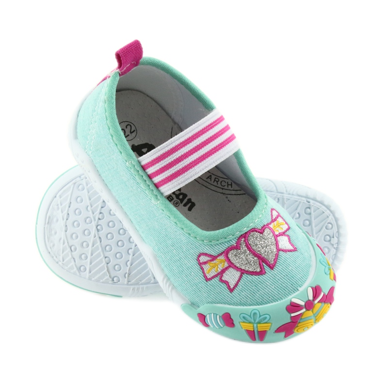 American Club grüne Kinder-Sneaker mit Gummizug 21/19 2