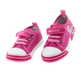 American Club rosa Kinder-Sneaker mit Klettverschluss 28/19 4