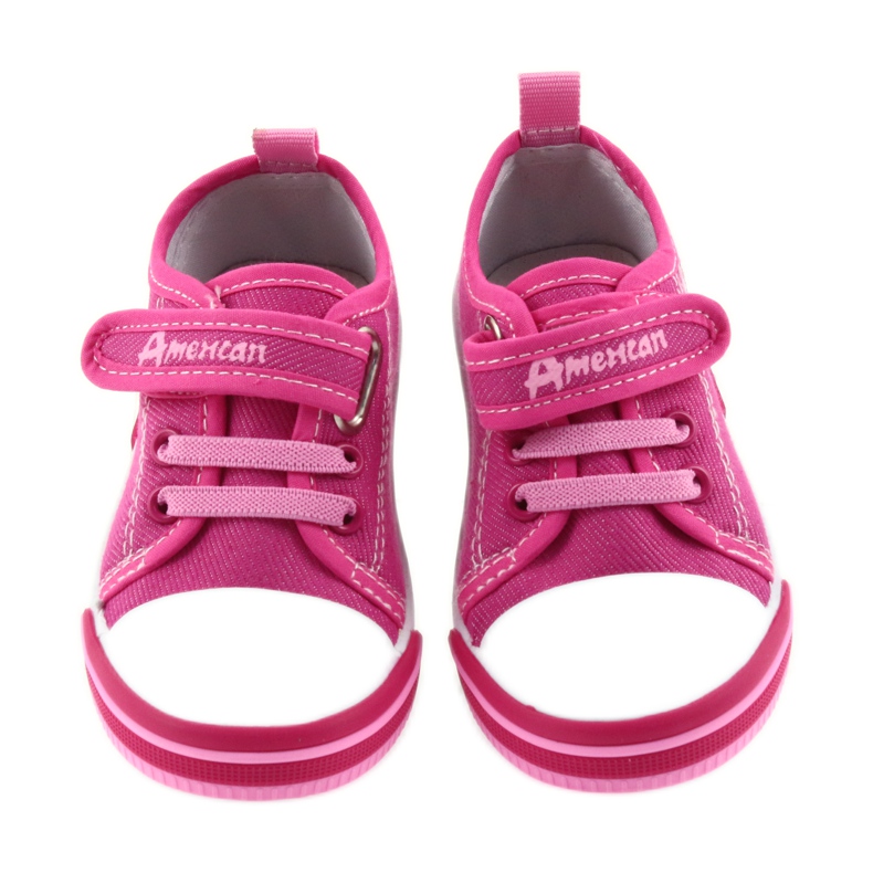 American Club rosa Kinder-Sneaker mit Klettverschluss 28/19 3