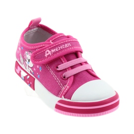 American Club rosa Kinder-Sneaker mit Klettverschluss 28/19 1