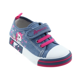 American Club blaue Kindersneaker mit Klettverschluss 28/19 rosa 1