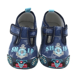 American Club marineblaue Kindersneaker mit Klettverschluss 26/19 navy blau 3