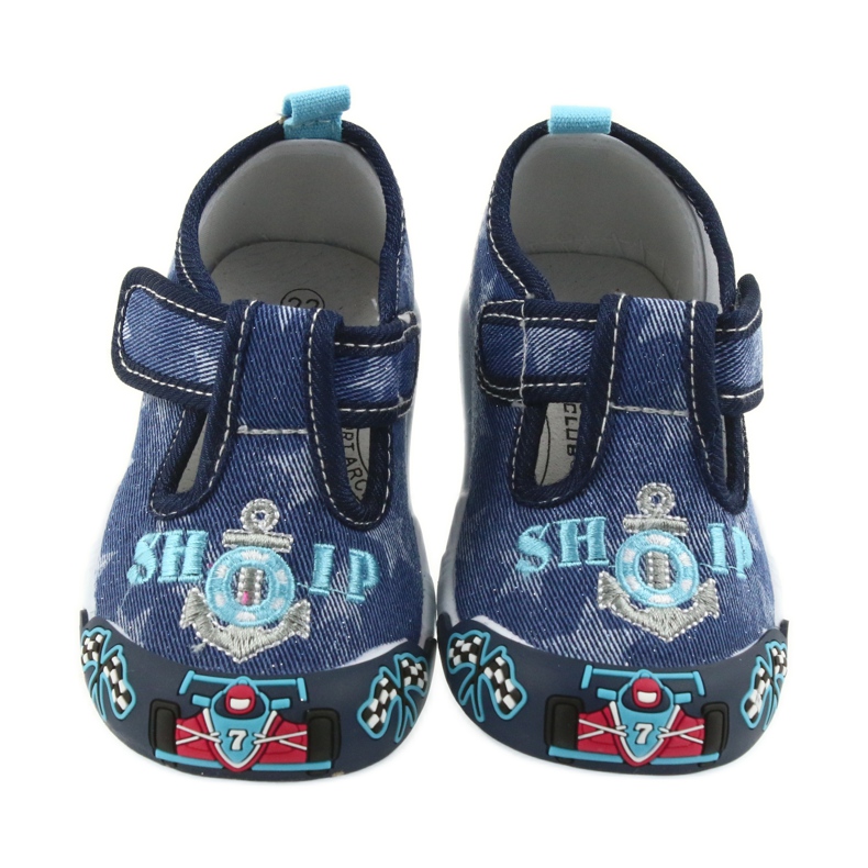 American Club marineblaue Kindersneaker mit Klettverschluss 26/19 navy blau 3