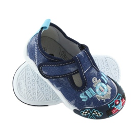 American Club marineblaue Kindersneaker mit Klettverschluss 26/19 2