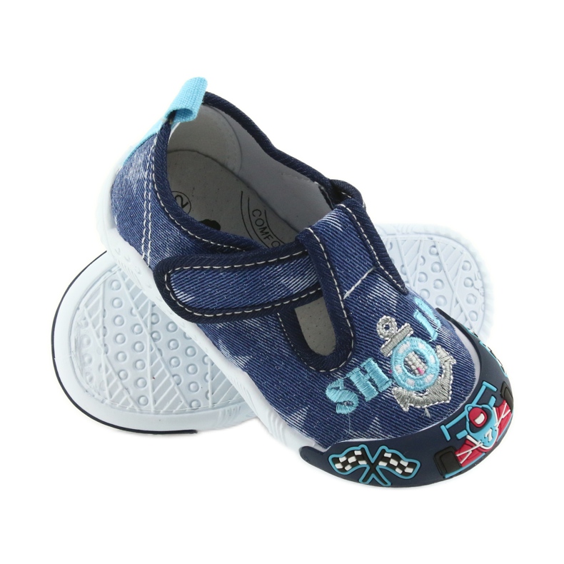American Club marineblaue Kindersneaker mit Klettverschluss 26/19 navy blau 2