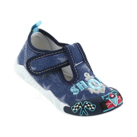 American Club marineblaue Kindersneaker mit Klettverschluss 26/19 1