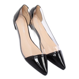 Schwarze transparente Ballerinas N18-292 Schwarz 2