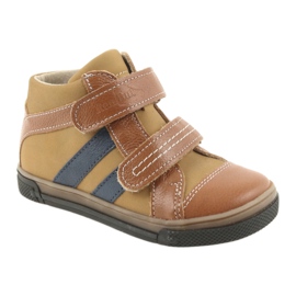 Booties Kinderschuhe Klettverschluss Ren But 3225 rot / granatrot braun 1