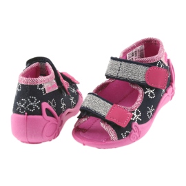 Befado Hausschuhe Kinderschuhe 242P089 marineblau rosa grau 5