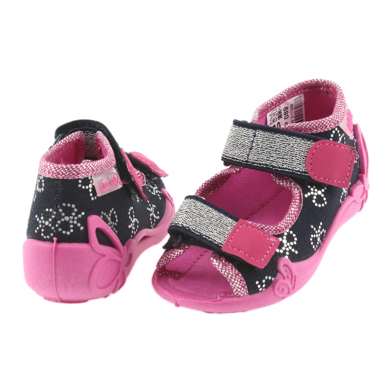Befado Hausschuhe Kinderschuhe 242P089 marineblau rosa grau 5