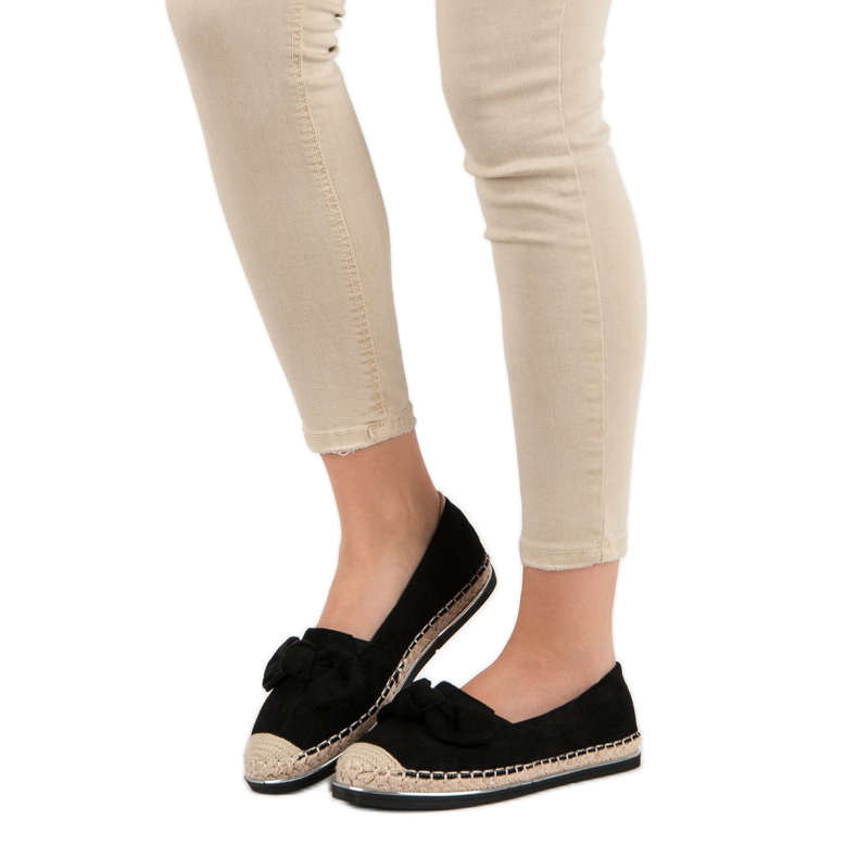Comer Espadrilles mit Schleife schwarz 1