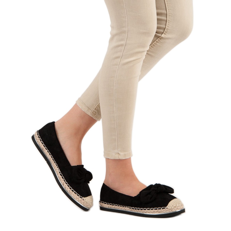 Comer Espadrilles mit Schleife schwarz 2