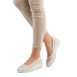 Durchbrochene Keilschuhe braun 2