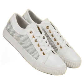 Niedrige Sneakers mit Mesh weiß 1