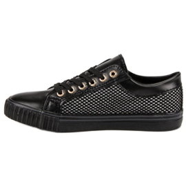Niedrige Sneakers mit Mesh schwarz 2